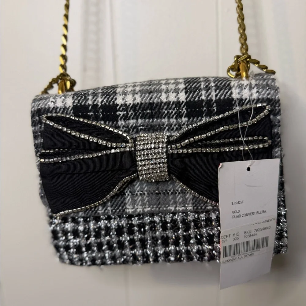 Betsey Johnson NWT Women's Mad About Plaid Convertible Bag - Picture 2 of 13